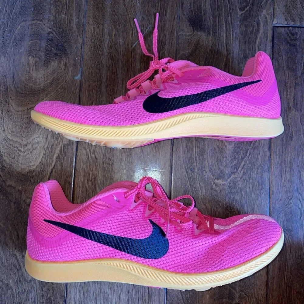 Nike Mens Sz 11.5 Zoom Rival DC8725-600 Pink Track Field ShoesMissing Spikes/Bag